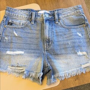 KanCan Light Blue Distressed Denim Cutoff Shorts - brand new, never worn, size M